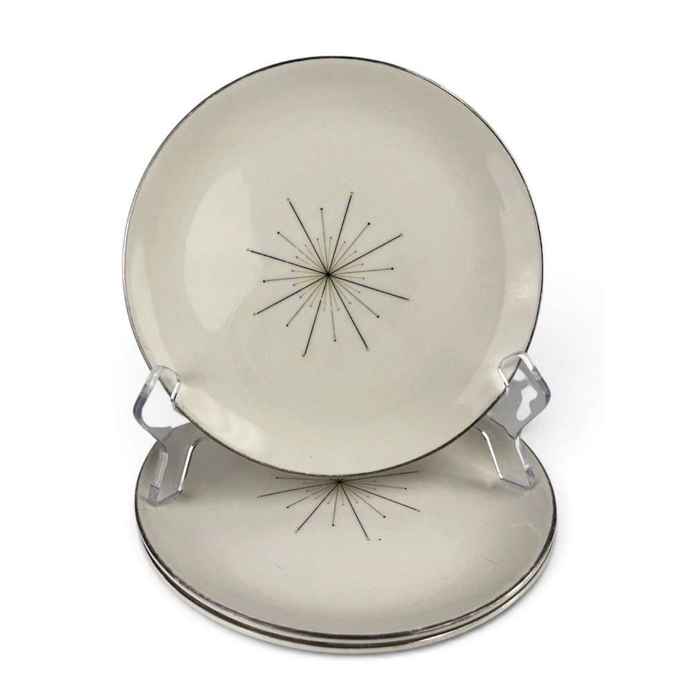 Homer Laughlin Modern Star Atomic MCM Bread Butter Plate SET OF 3 | 6 3/4"